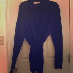 LOFT Black Wrap Sweater XL